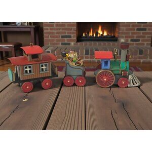 The Ornament Express 3 Handcrafted Hallmark Ornaments 1989 Train Ornaments w Box